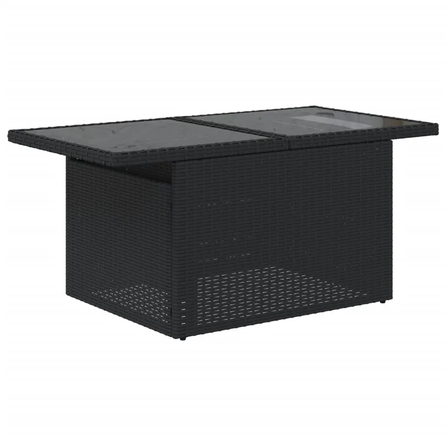 Salon de jardin 8 pcs avec coussins noir résine tressée - 7