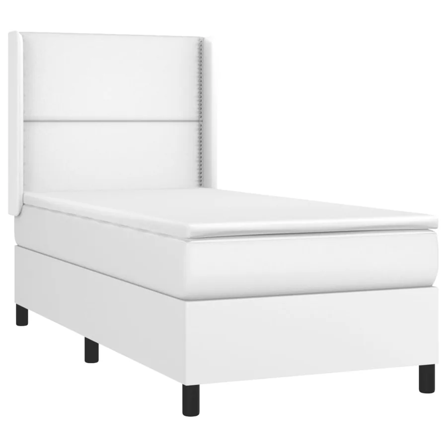 Sommier à lattes de lit avec matelas Blanc 100x200cm Similicuir - 3
