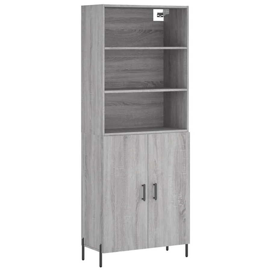 Buffet haut Sonoma gris 69,5x34x180 cm Bois d'ingénierie - 2