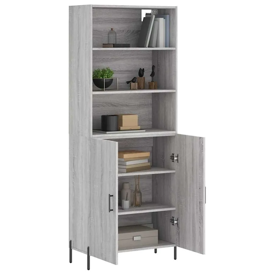 Buffet haut Sonoma gris 69,5x34x180 cm Bois d'ingénierie - 3