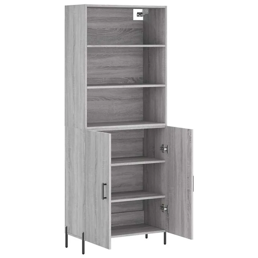 Buffet haut Sonoma gris 69,5x34x180 cm Bois d'ingénierie - 4