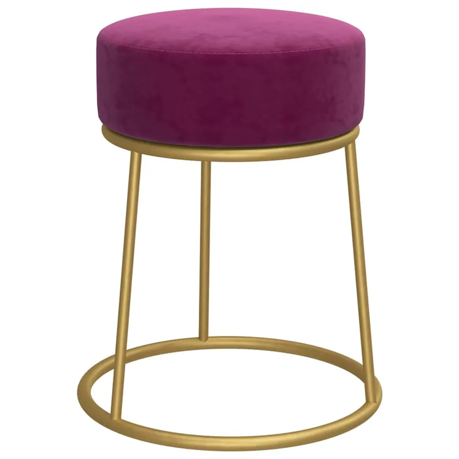 Tabouret rond Violet Velours - 2