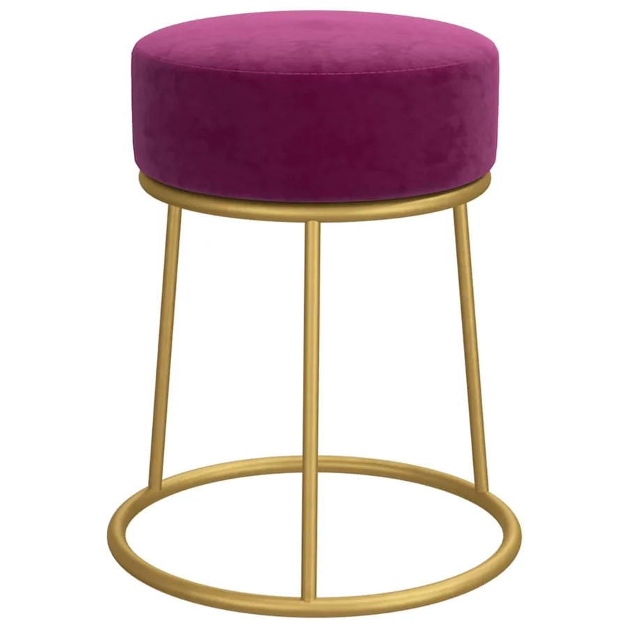 Tabouret rond Violet Velours - 3