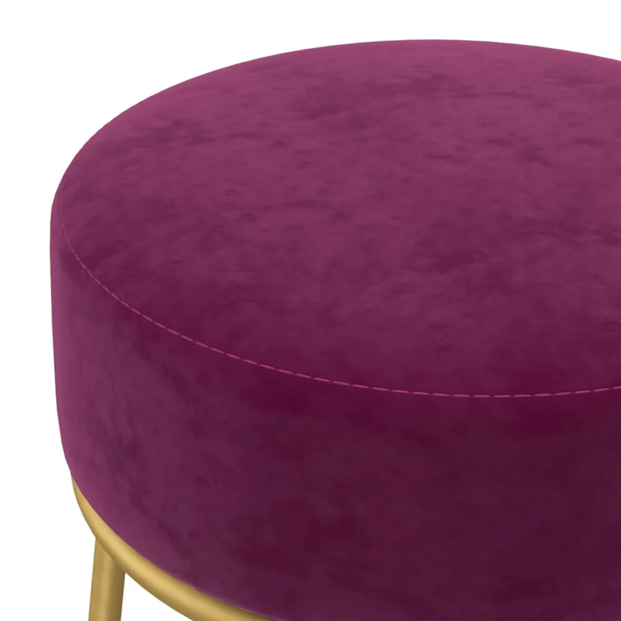Tabouret rond Violet Velours - 4