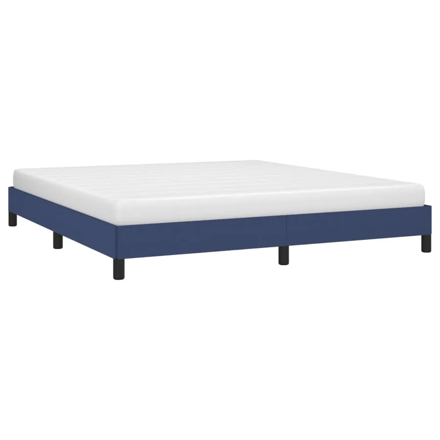 Cadre de lit sans matelas bleu 180x200 cm tissu - 3