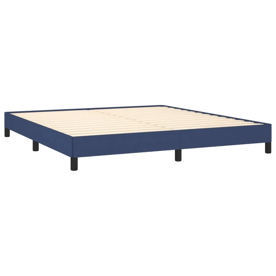 Cadre de lit sans matelas bleu 180x200 cm tissu - 4
