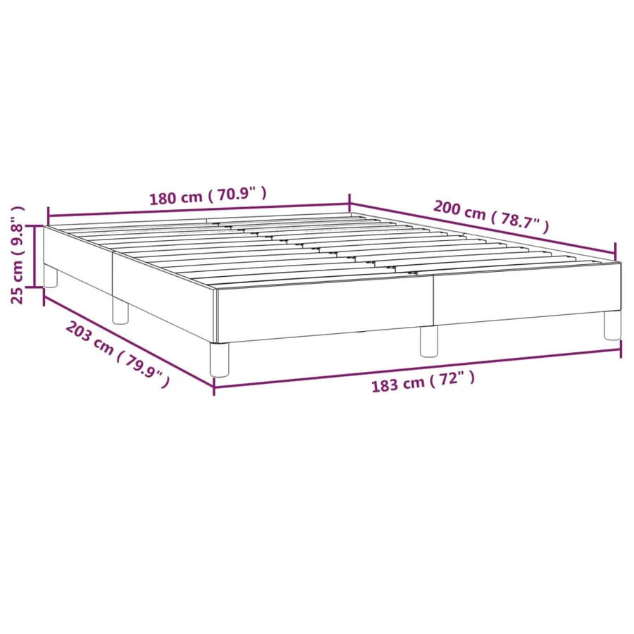 Cadre de lit sans matelas bleu 180x200 cm tissu - 9