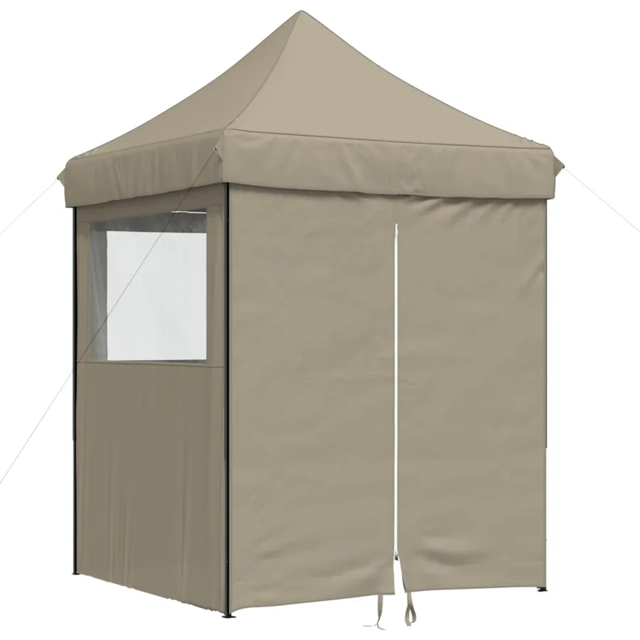 Tente de réception pliable escamotable 4 parois latérales taupe - 2