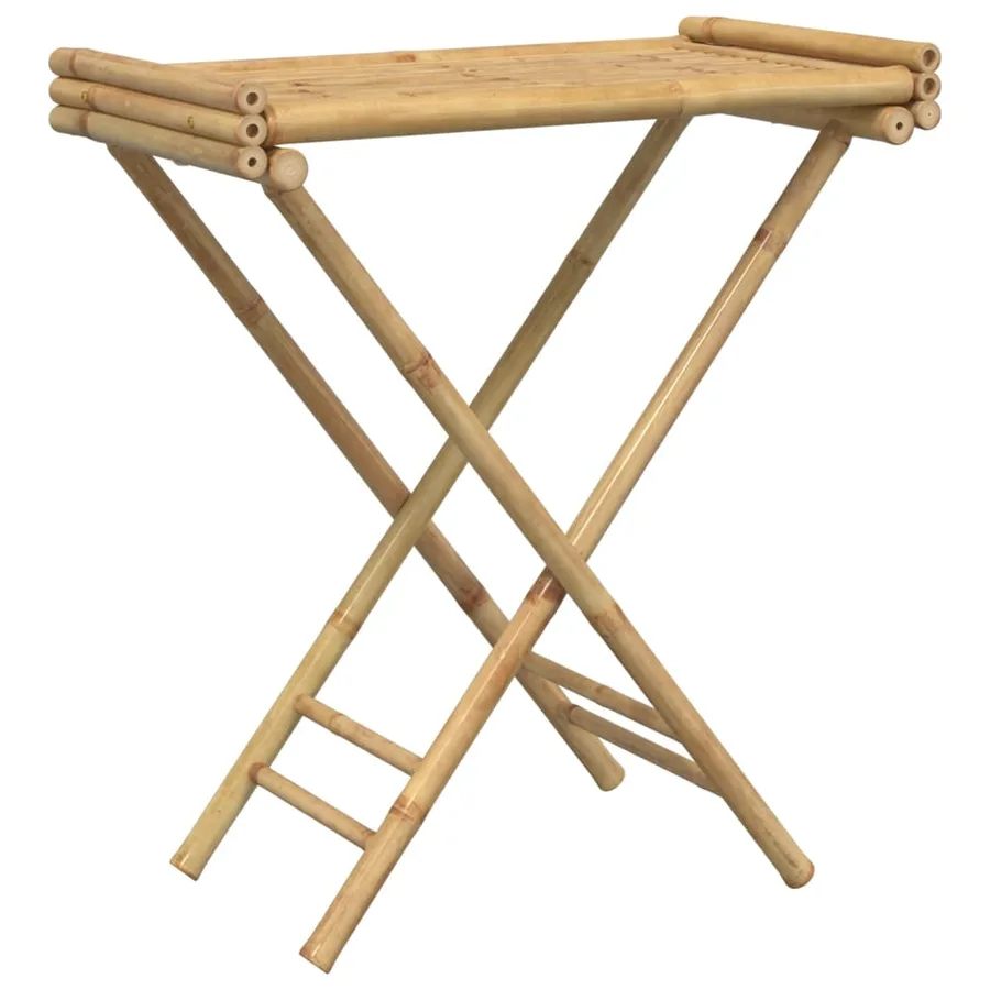 Table à plateau pliante 70,5x42,5x80 cm bambou - 2