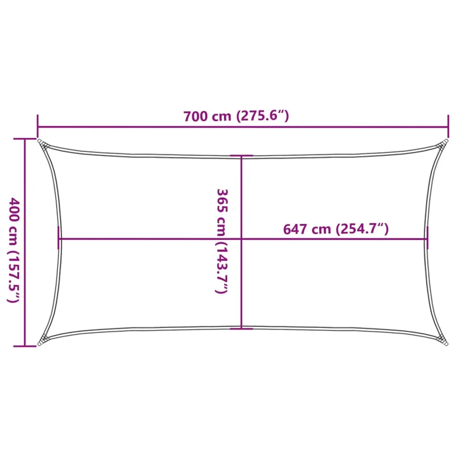 Voile d'ombrage sable 7x4 m 100 % polyester oxford - 10