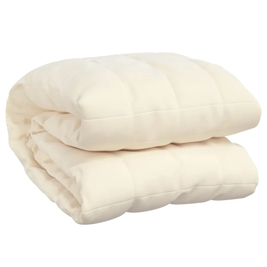 Couverture lestée Crème clair 135x200 cm 10 kg Tissu - 2