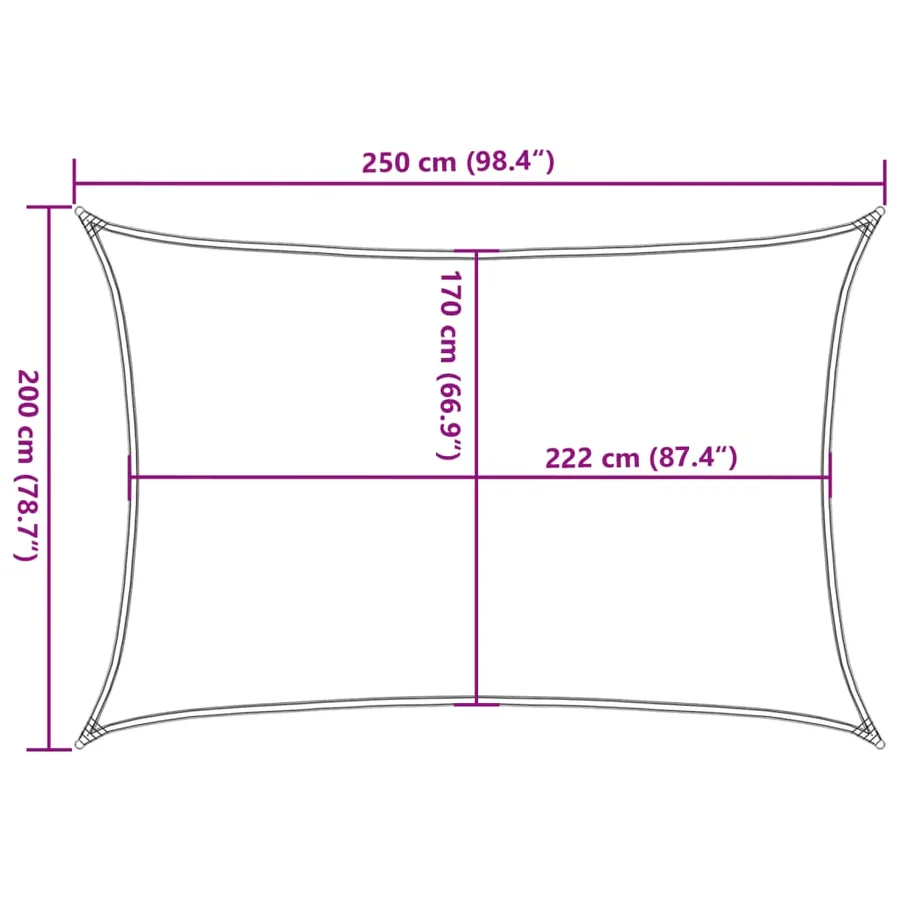 Voile d'ombrage sable 2,5x2 m 100 % polyester oxford - 10
