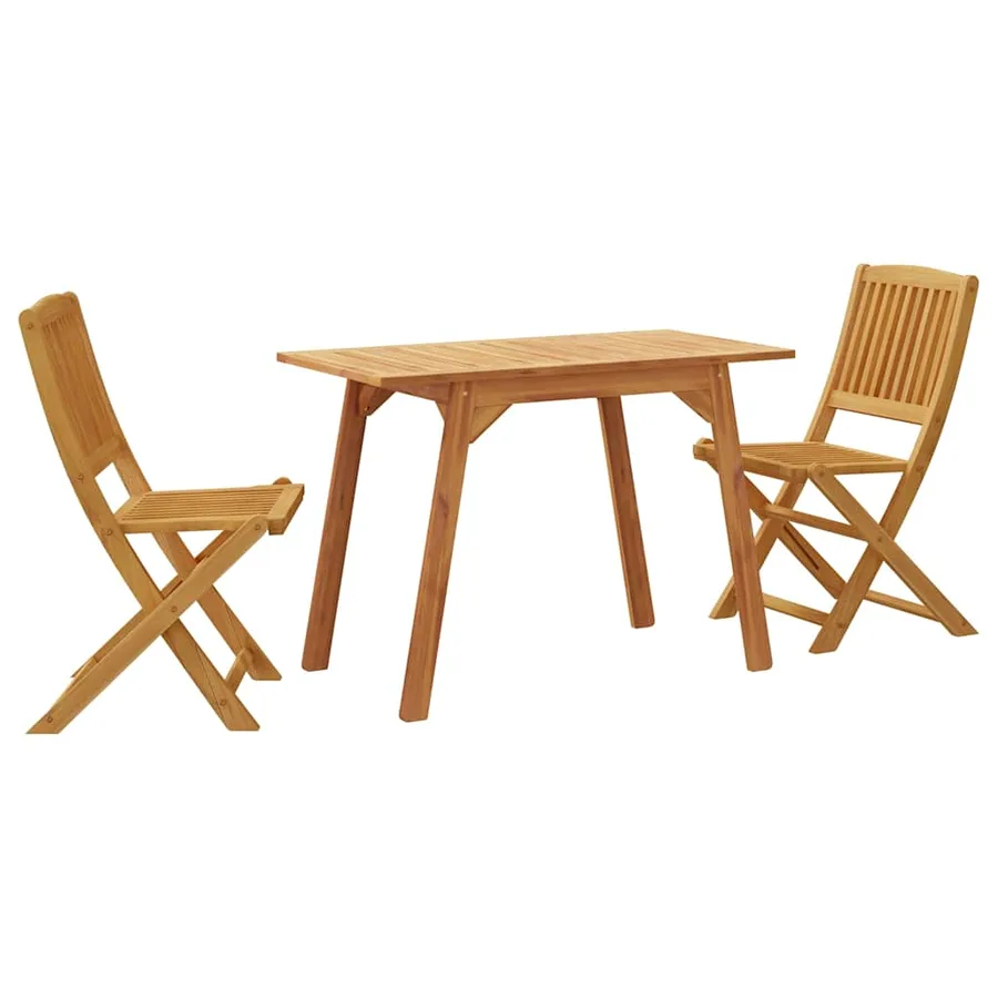 Ensemble de balcon 3 pcs Bois d'acacia solide - 2