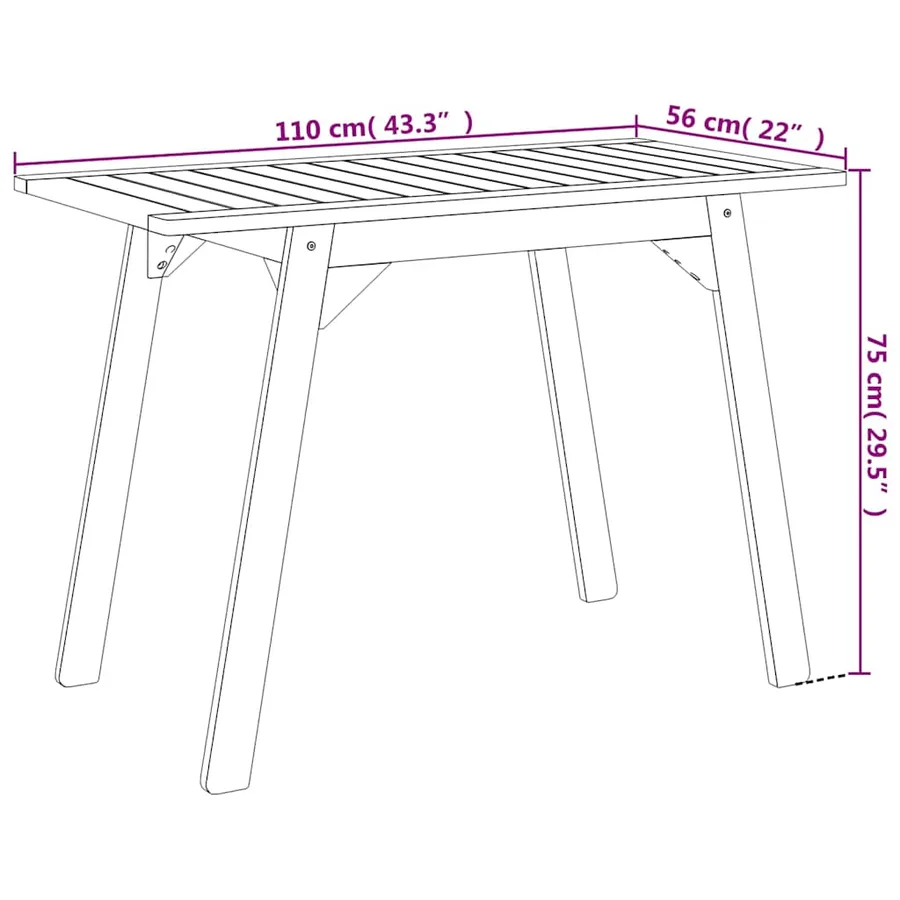 Ensemble de balcon 3 pcs Bois d'acacia solide - 8