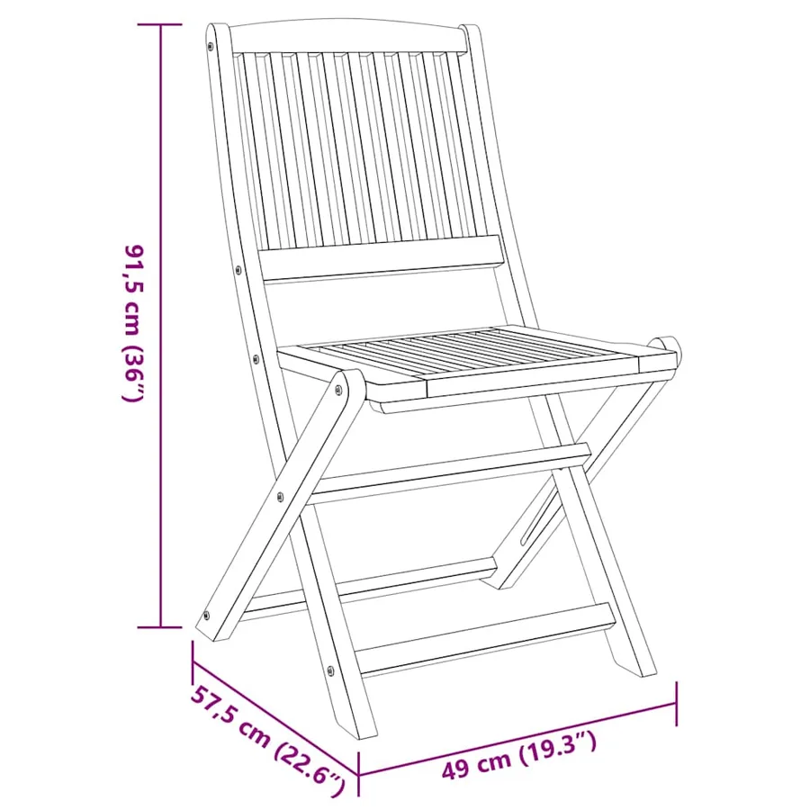 Ensemble de balcon 3 pcs Bois d'acacia solide - 9