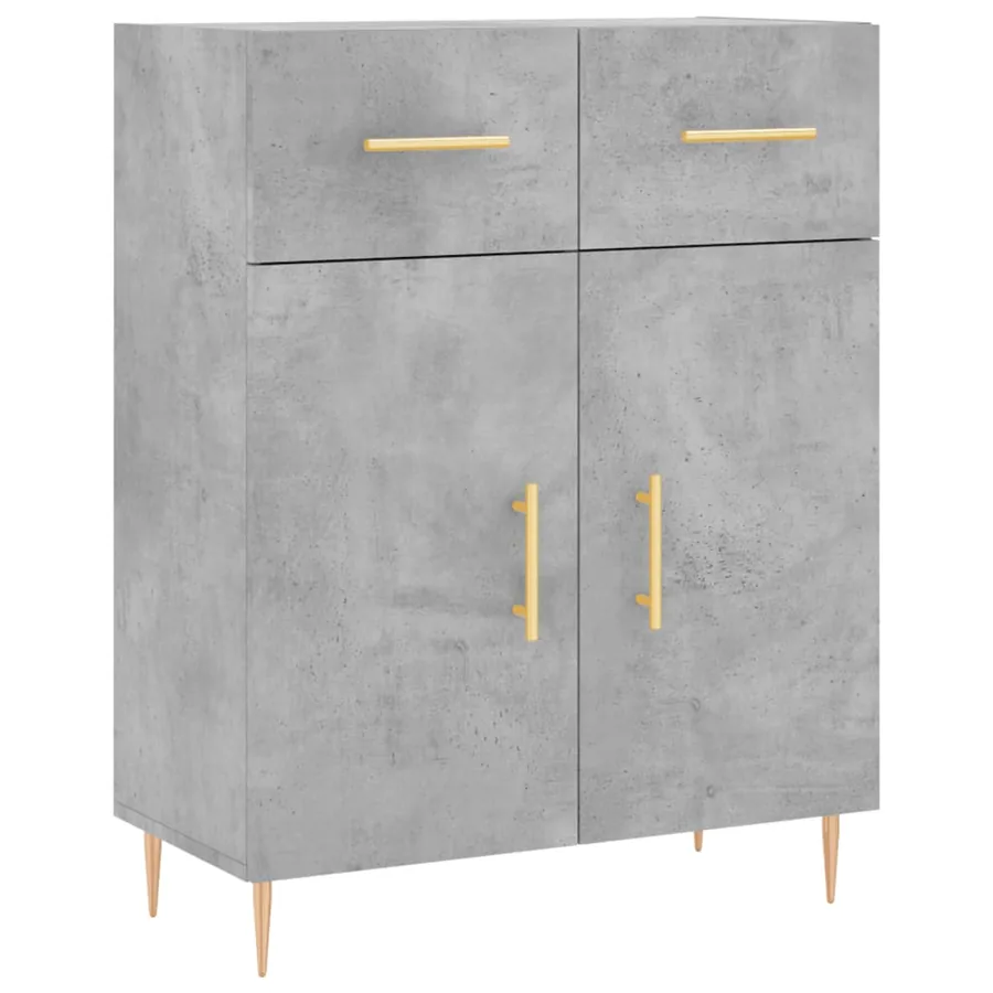 Buffet gris béton 69,5x34x90 cm bois d'ingénierie - 2