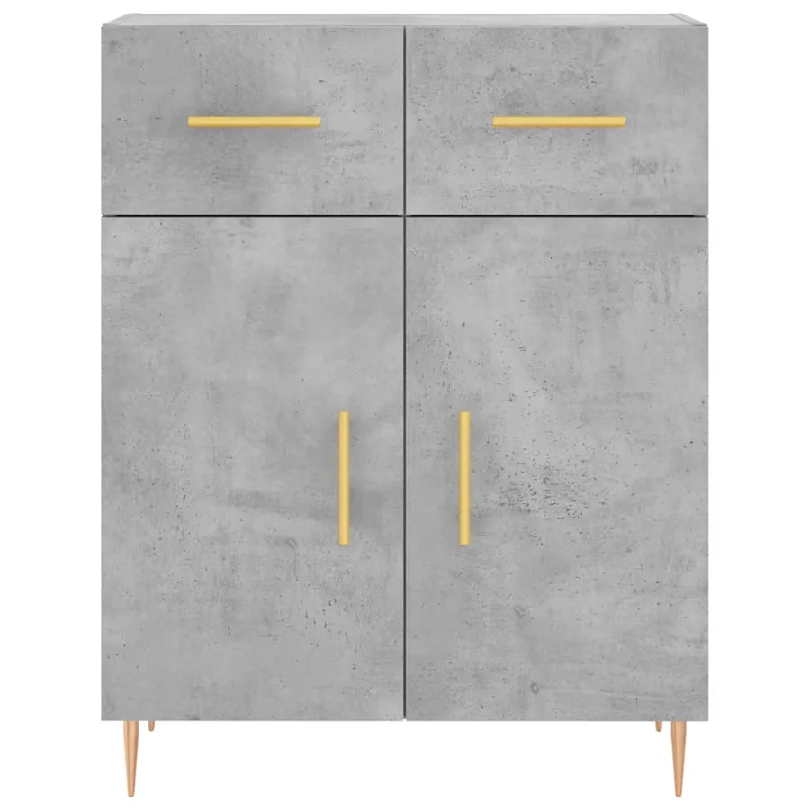 Buffet gris béton 69,5x34x90 cm bois d'ingénierie - 6