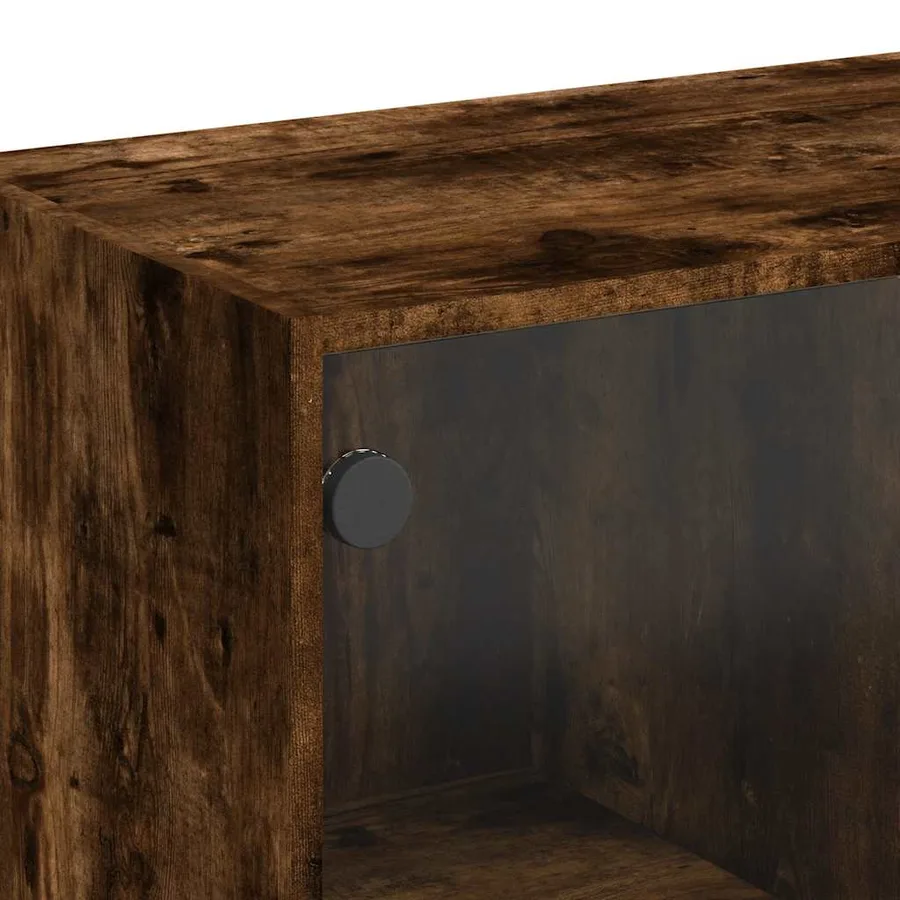 Buffet chêne fumé 102x37x75,5 cm bois d'ingénierie - 9