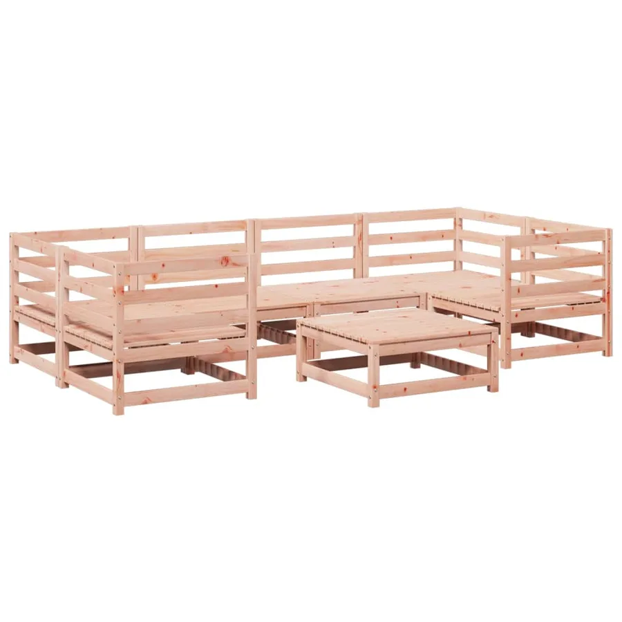 Salon de jardin 7 pcs bois massif sapin de douglas - 2