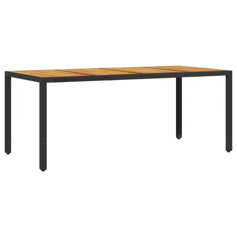Ensemble à manger de jardin et coussins 9 pcs noir rotin acacia - 4