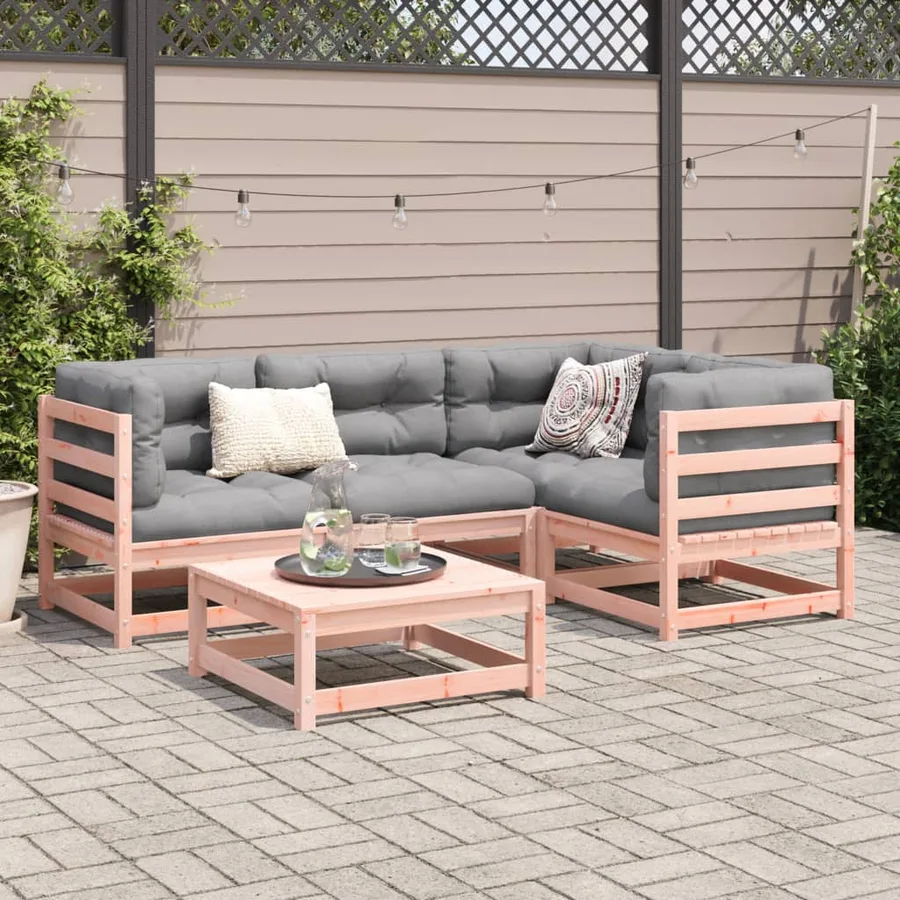 Salon de jardin 5 pcs bois massif sapin de douglas - 3