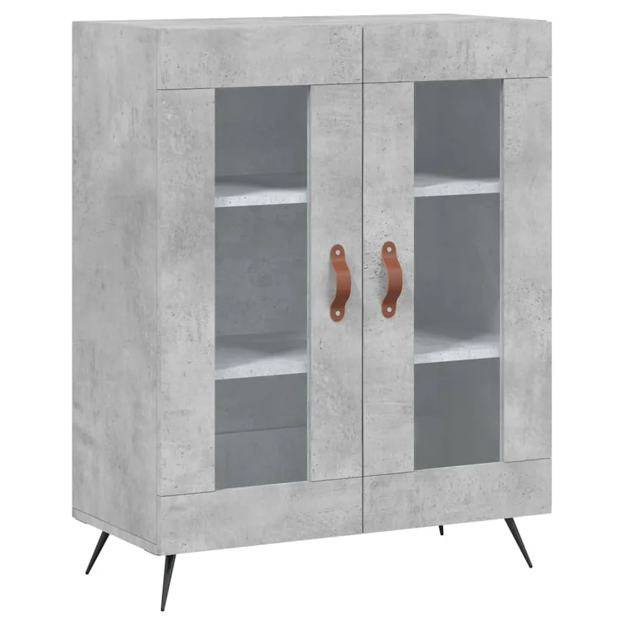 Buffet gris béton 69,5x34x90 cm bois d'ingénierie - 2