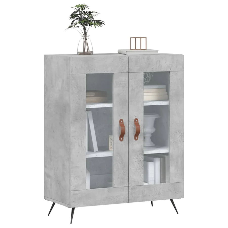 Buffet gris béton 69,5x34x90 cm bois d'ingénierie - 3