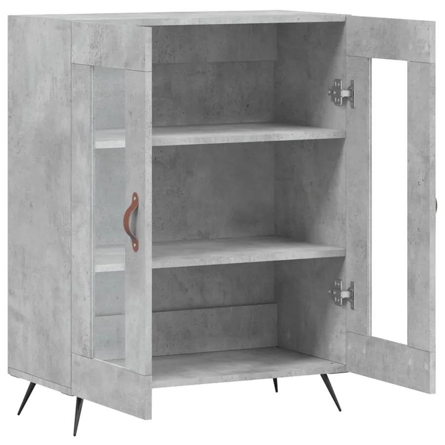 Buffet gris béton 69,5x34x90 cm bois d'ingénierie - 6