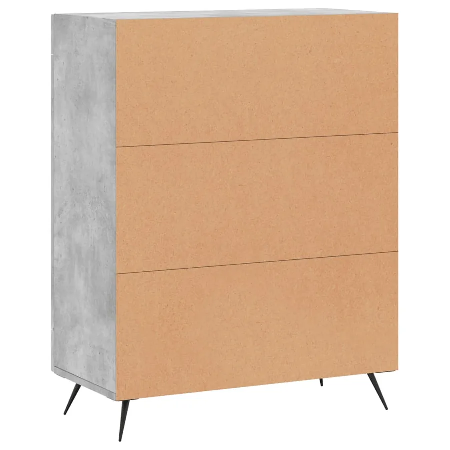 Buffet gris béton 69,5x34x90 cm bois d'ingénierie - 8