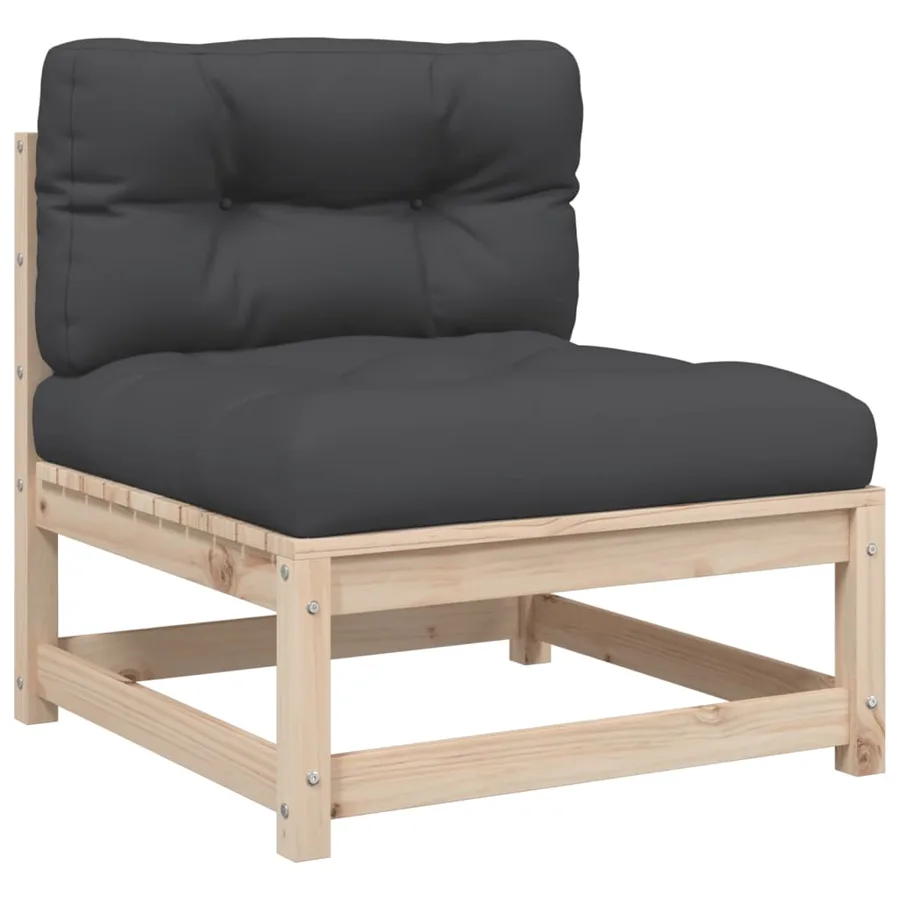 Salon de jardin 8 pcs avec coussins bois de pin massif - 4