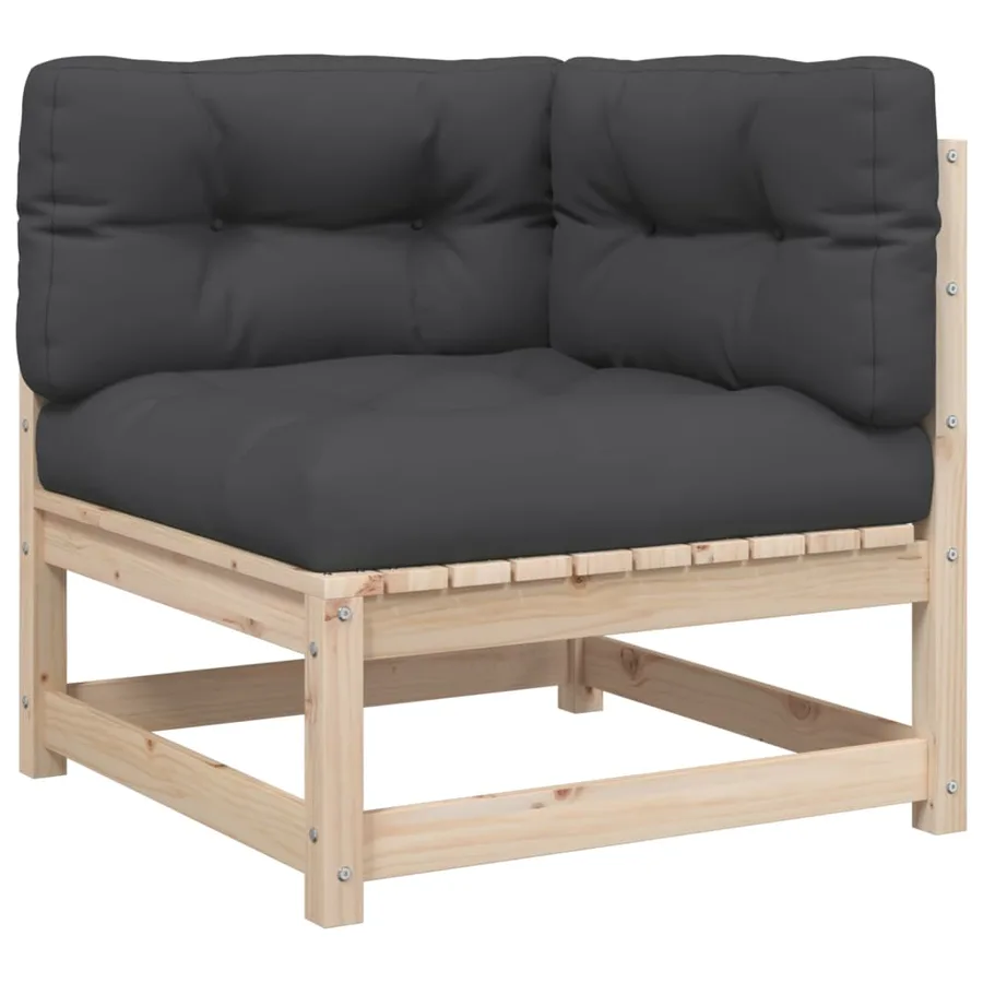 Salon de jardin 8 pcs avec coussins bois de pin massif - 5