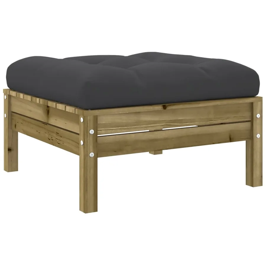 Salon de jardin avec coussins 9 pcs bois de pin imprégné - 10