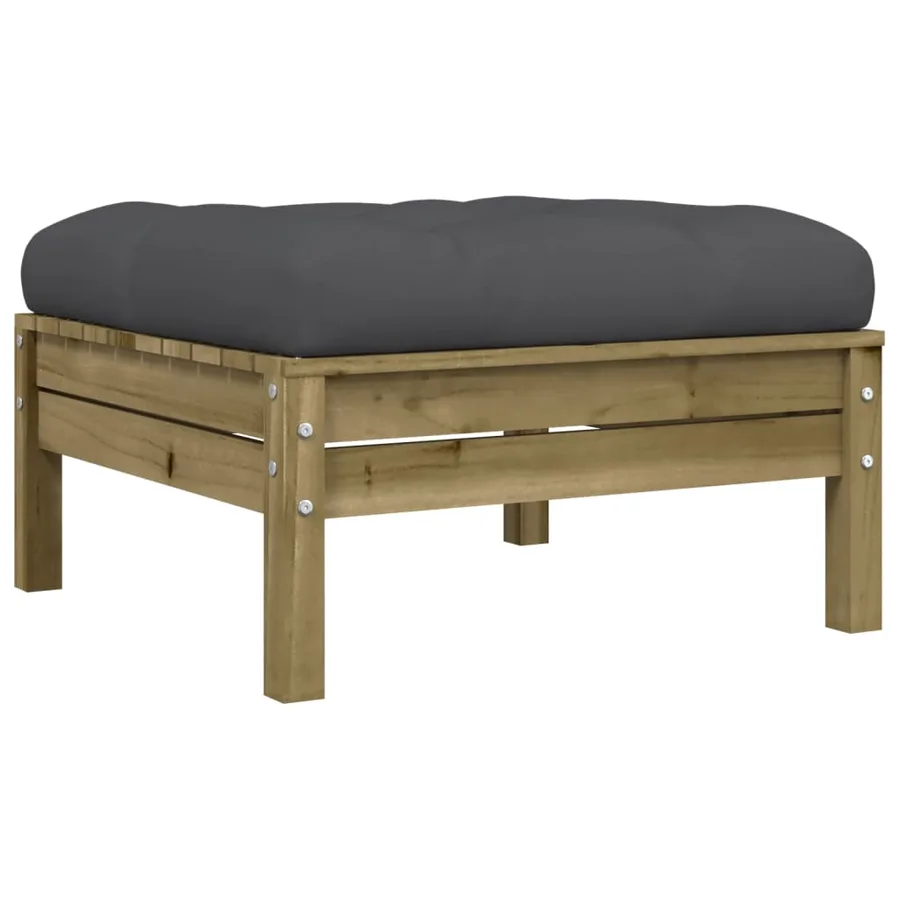 Salon de jardin avec coussins 9 pcs bois de pin imprégné - 6
