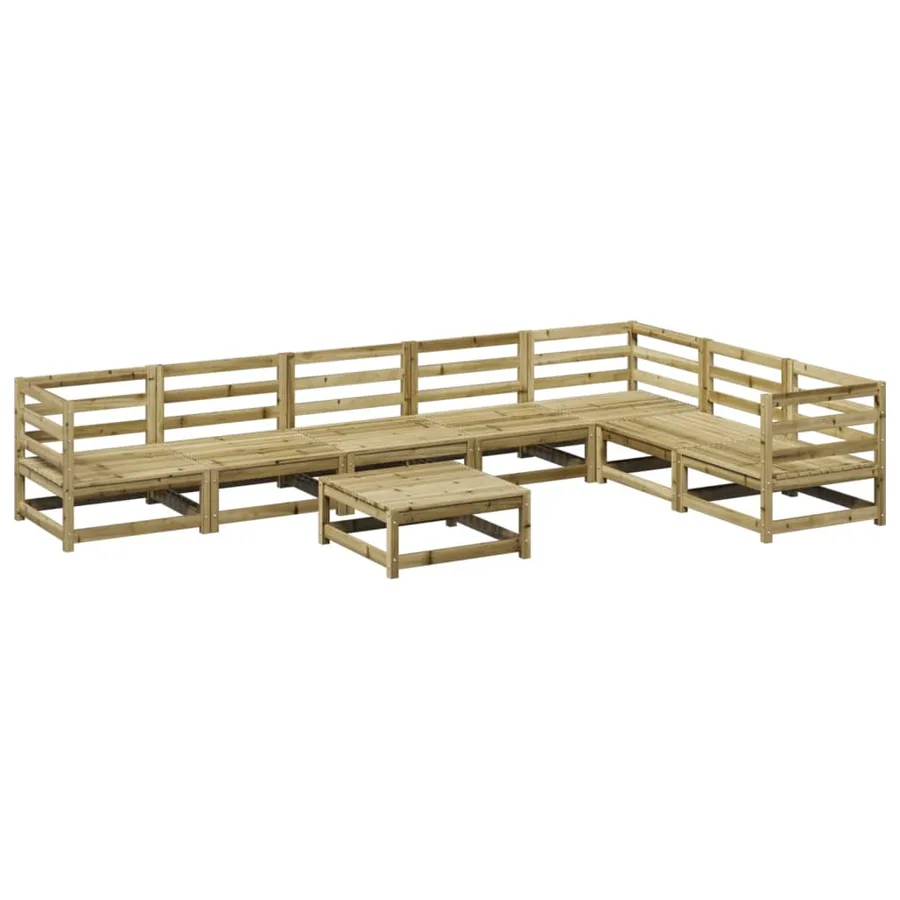 Salon de jardin 8 pcs bois de pin imprégné - 2