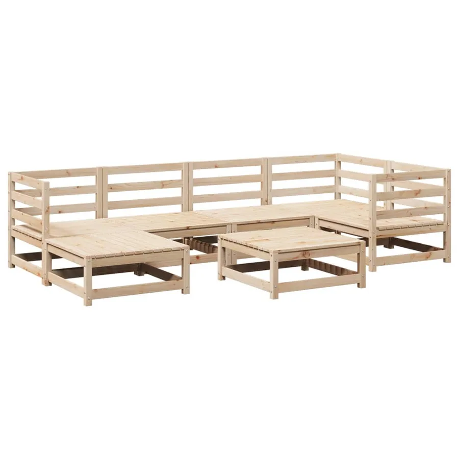 Salon de jardin 7 pcs bois de pin massif - 2