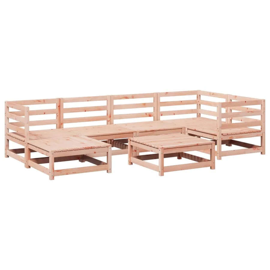 Salon de jardin 7 pcs bois massif sapin de douglas - 2