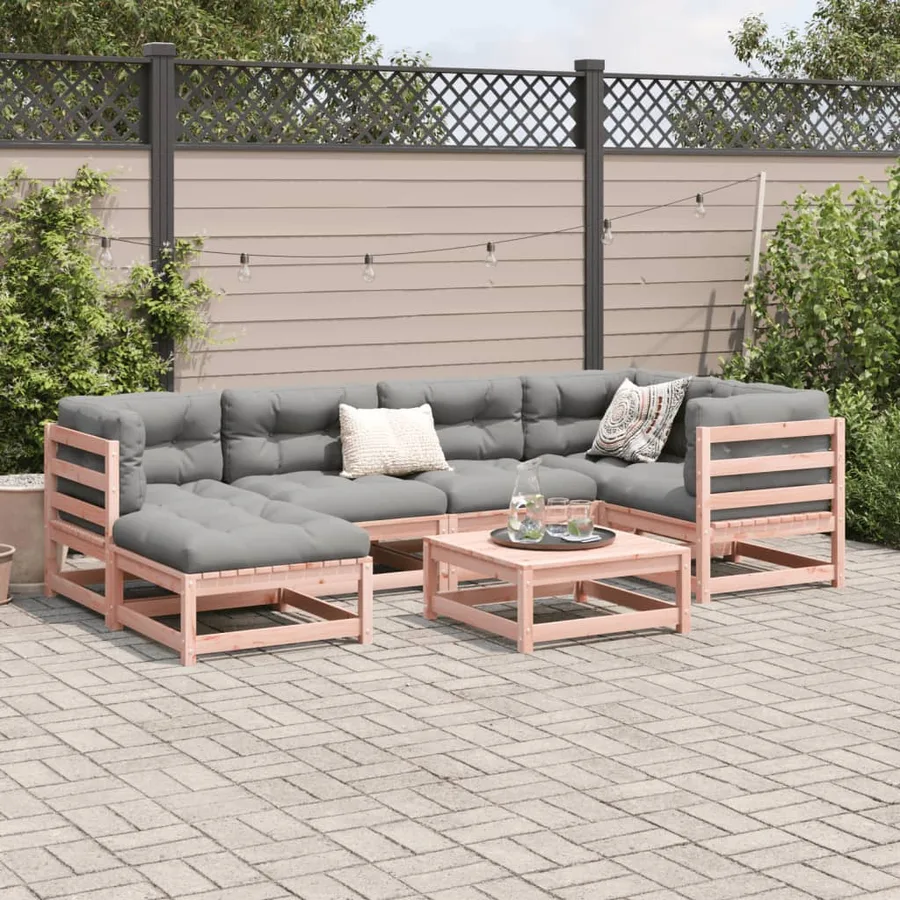 Salon de jardin 7 pcs bois massif sapin de douglas - 3