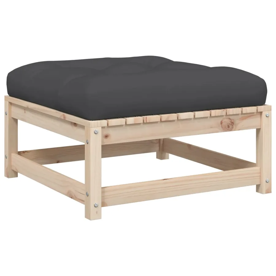 Salon de jardin 7 pcs avec coussins bois de pin massif - 6