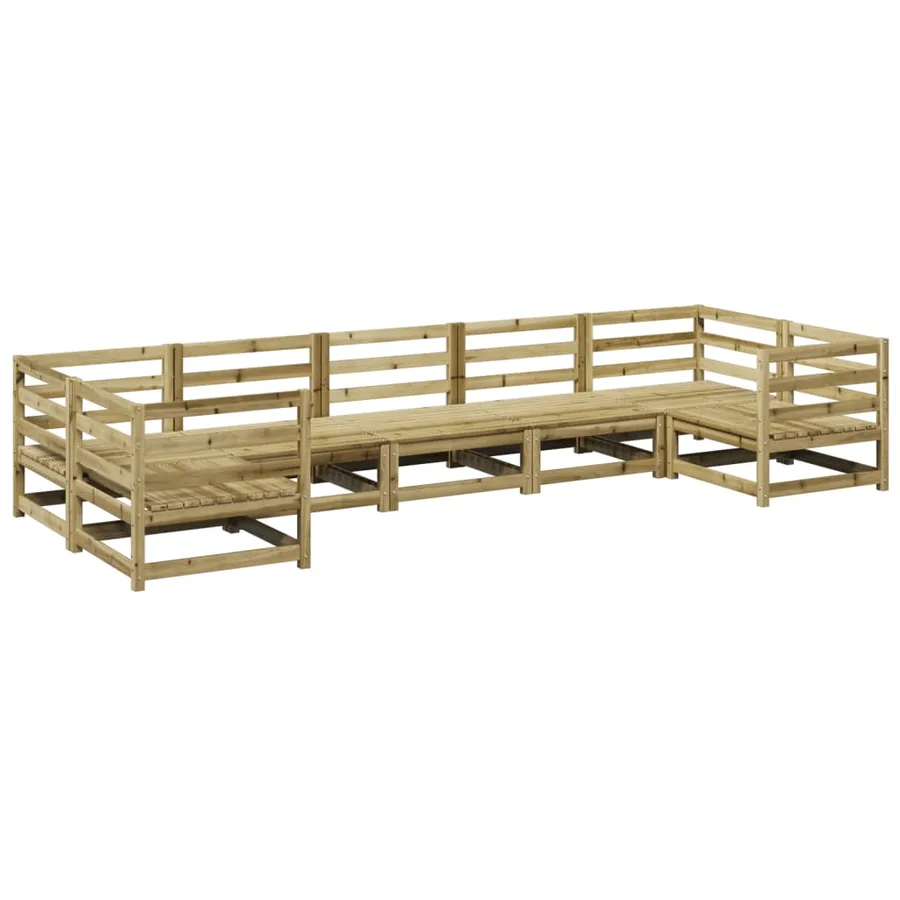 Salon de jardin 7 pcs bois de pin imprégné - 2