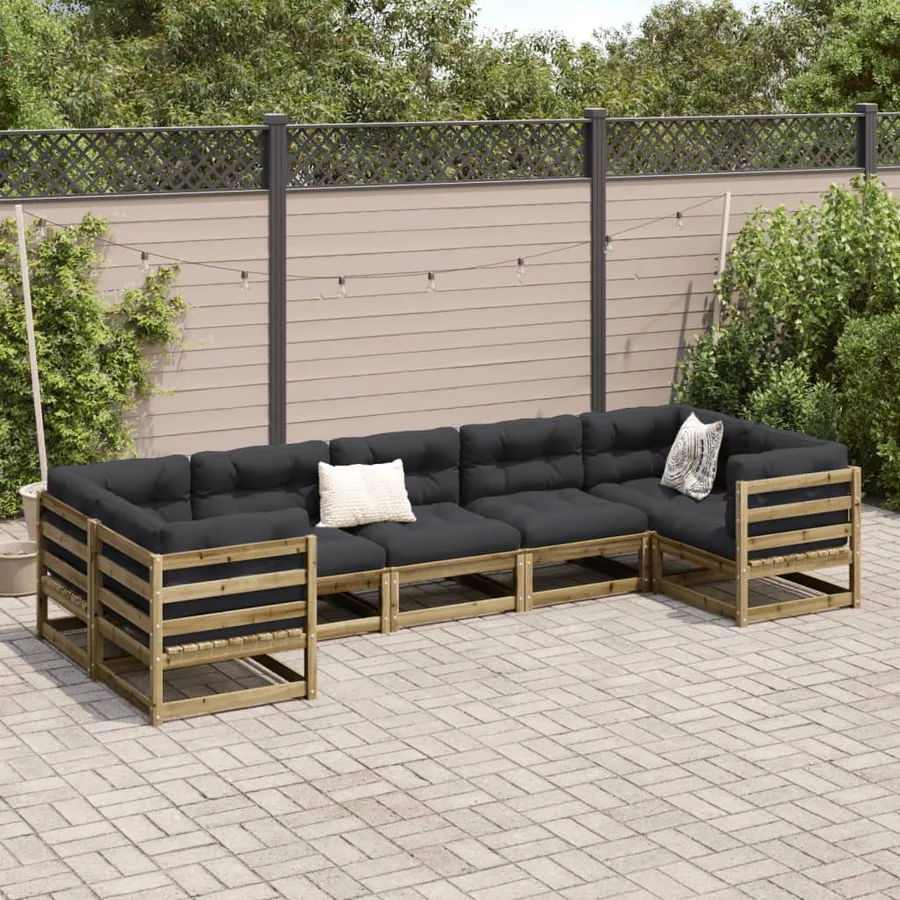 Salon de jardin 7 pcs bois de pin imprégné - 3
