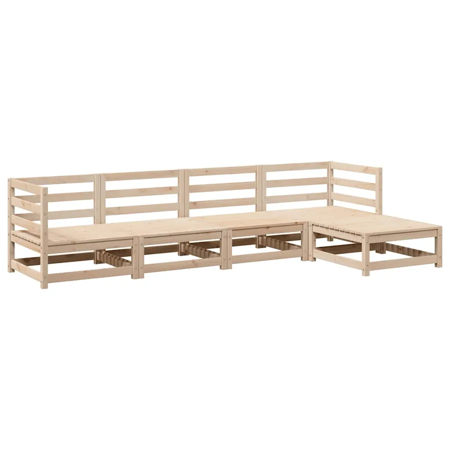 Salon de jardin 5 pcs bois de pin massif - 2