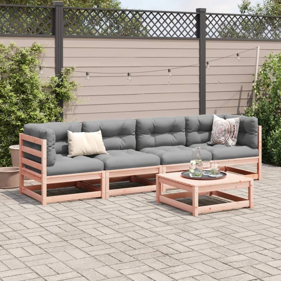 Salon de jardin 5 pcs bois massif sapin de douglas - 3