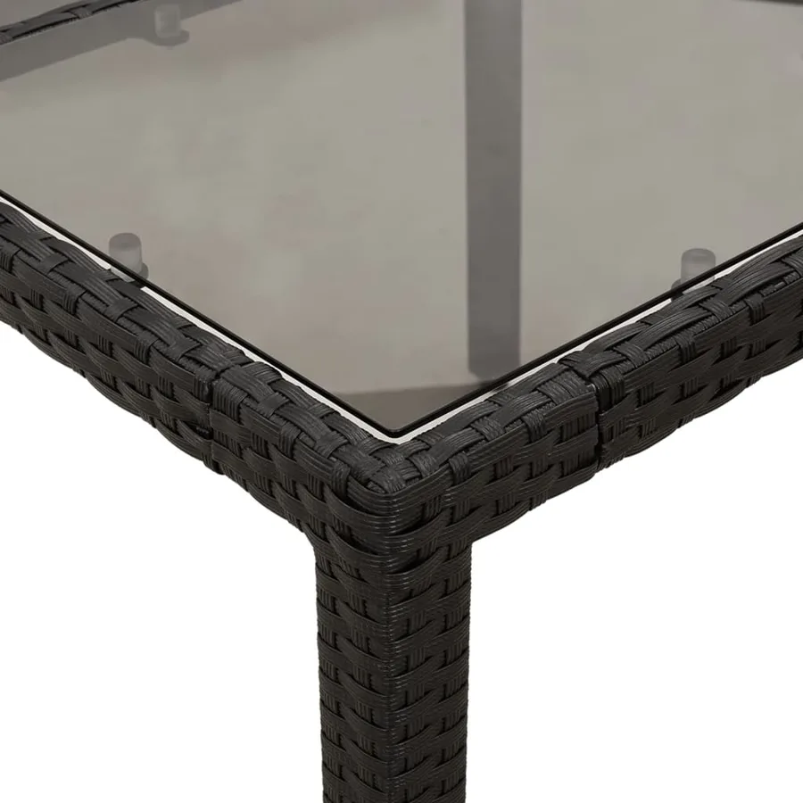 Ensemble à manger de jardin et coussins 7 pcs noir rotin acacia - 6