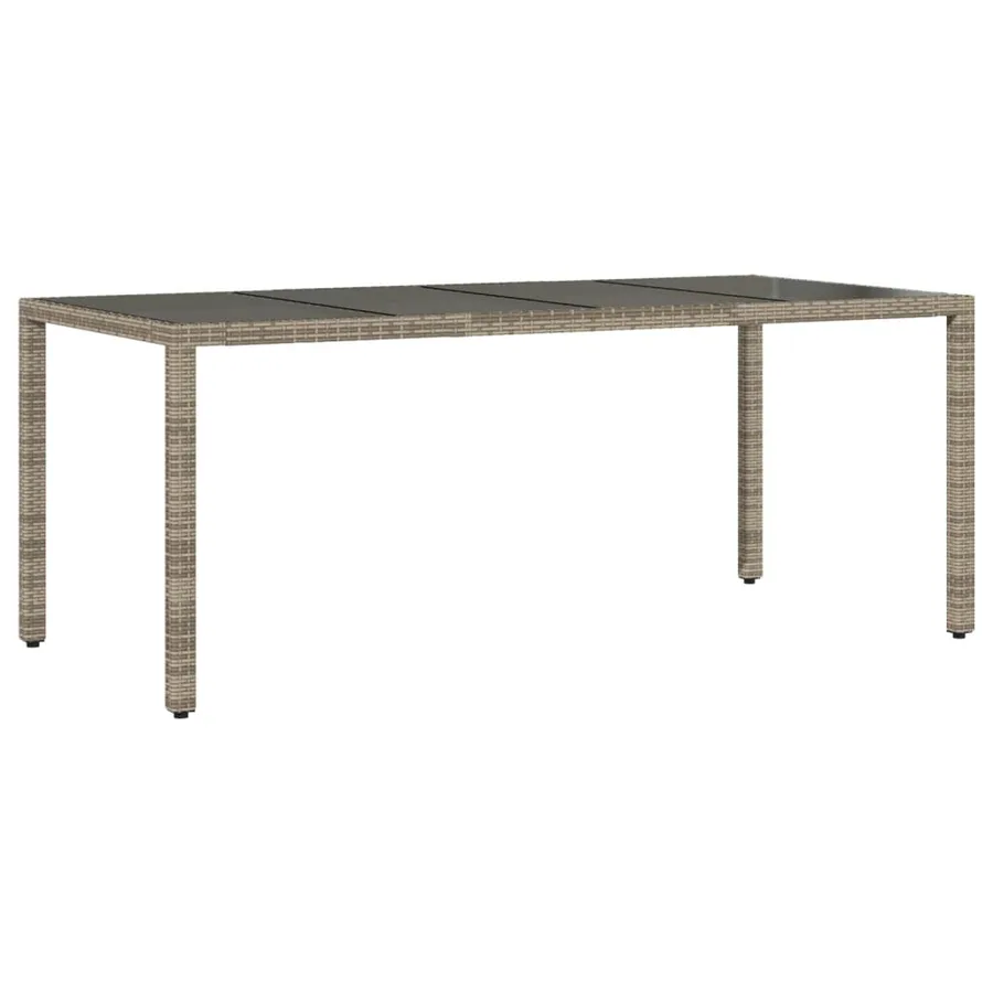Ensemble à manger de jardin et coussins 7 pcs gris rotin verre - 4