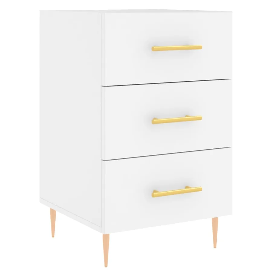 Table de chevet blanc 40x40x66 cm bois d'ingénierie - 2