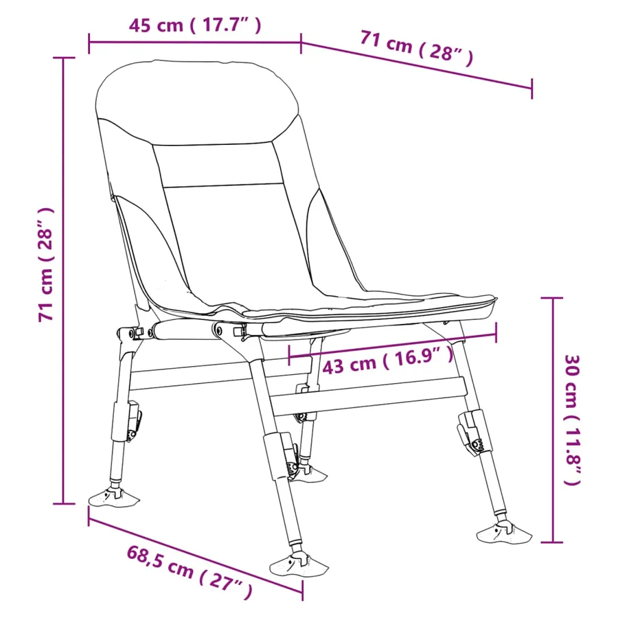 Chaise de pêche avec pieds à boue réglables pliable camouflage - 11