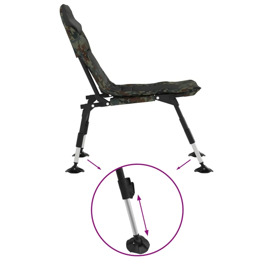 Chaise de pêche avec pieds à boue réglables pliable camouflage - 6