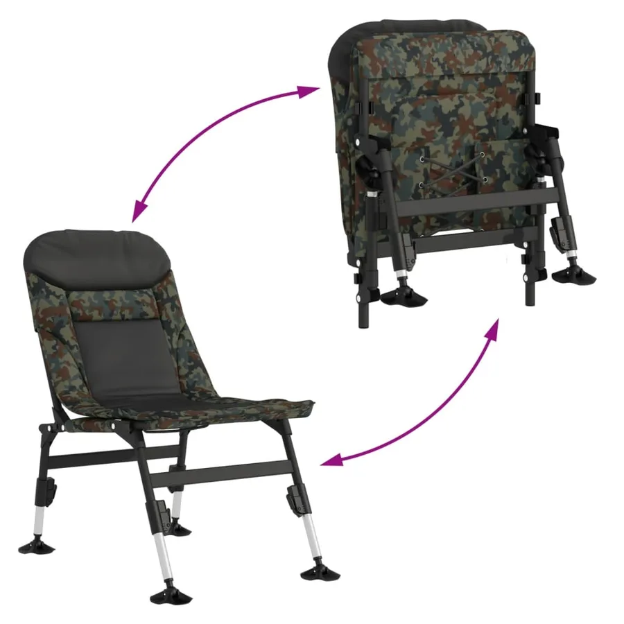 Chaise de pêche avec pieds à boue réglables pliable camouflage - 7
