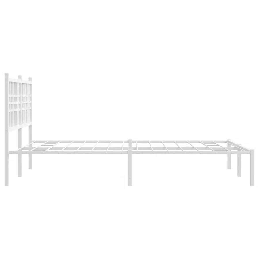Cadre de lit métal sans matelas et tête de lit blanc 120x200 cm - 5