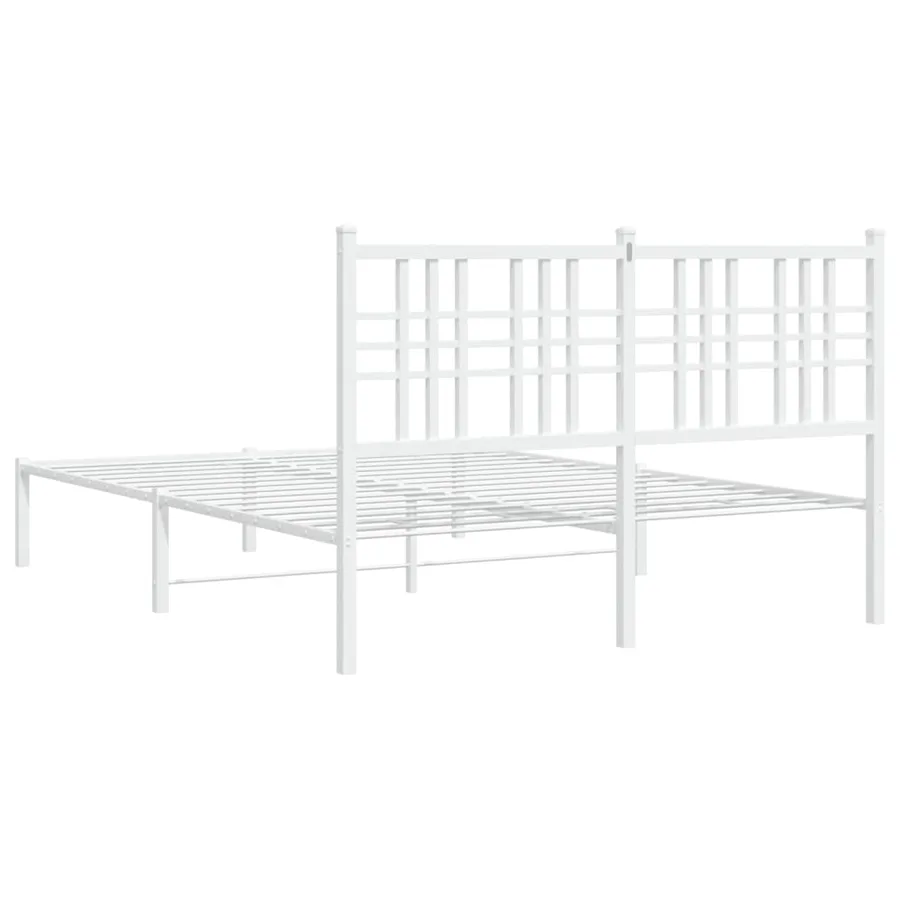 Cadre de lit métal sans matelas et tête de lit blanc 120x200 cm - 6